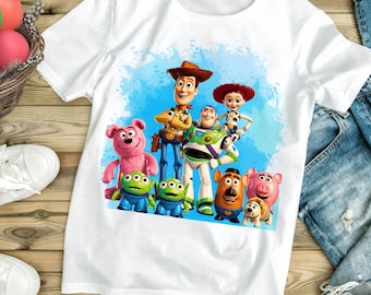 Cowboyleksak & Space Ranger-vänner PNG, tecknad leksaksfigur png, söt animerad leksaksclipart, barnfestdesign, digital nedladdning