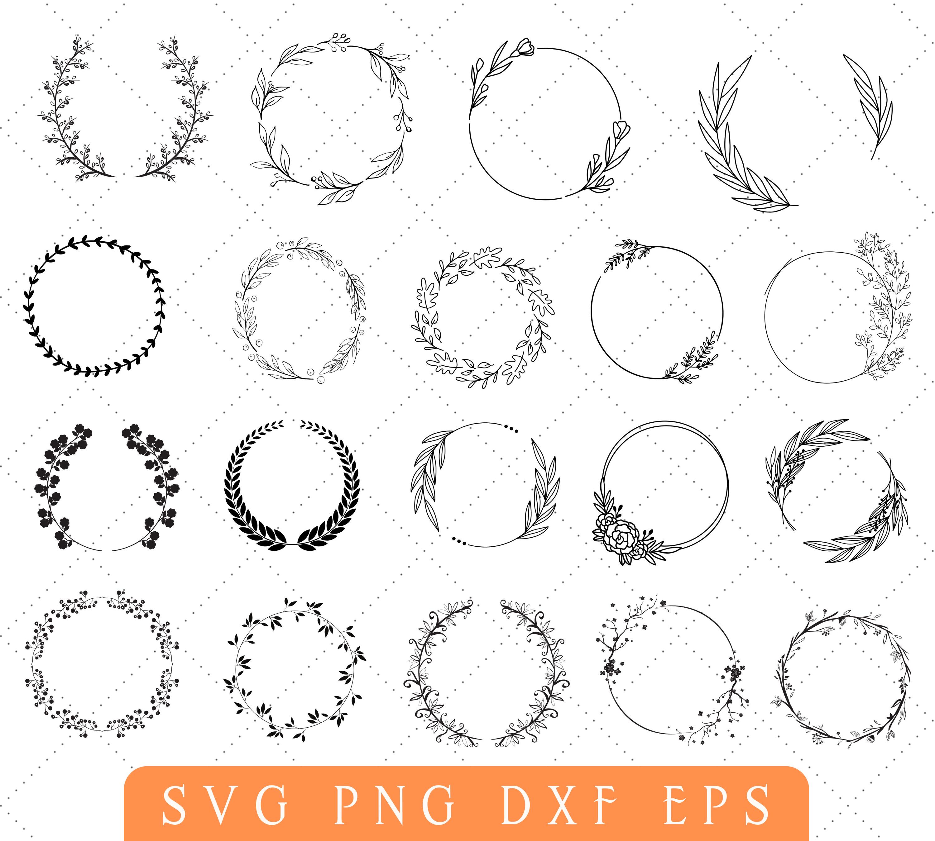 Floral Wreath SVG Bundle, Wedding Wreaths Png Bundle, Floral Wreath Svg ...