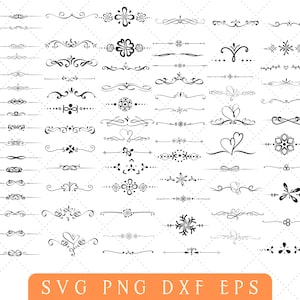 Text Teiler SVG, Text Teiler Cricut, Text Teiler Clipart, Schnörkel zwart, Hochzeit Text Teiler SVG, Herz Text Teiler SVG Border svg