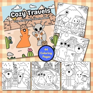 Cozy Travels: 44 Pages cozy, Relax and unwind Coloring Book for Teens & Adults | Instant Download PDF by JordanMayd.