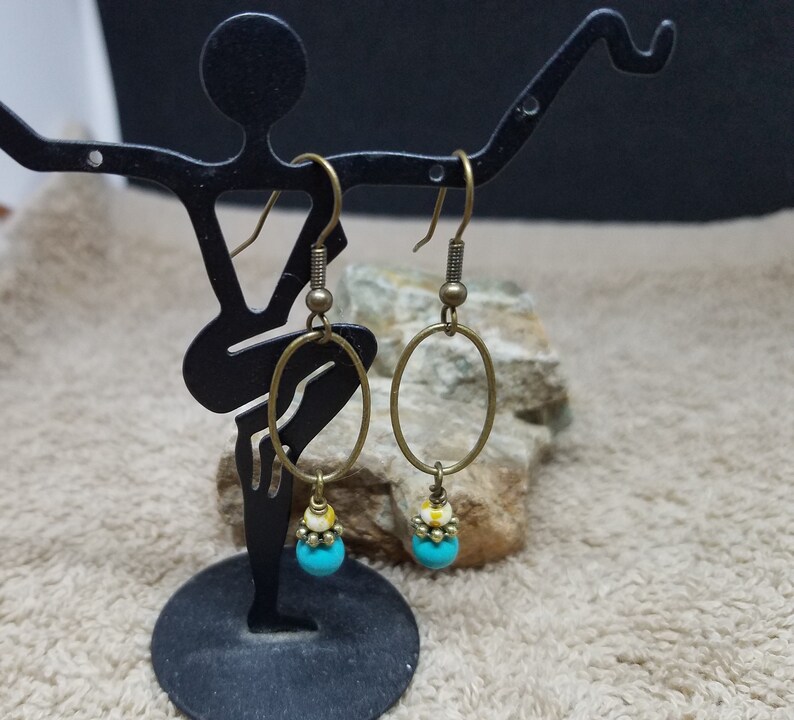 Antique Bronze Hoop Earrings Simple Earrings Bridesmaid Gift Etsy