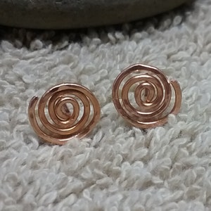 Simple Minimalist Stud Earrings Every Day Whit Sterling Silver Post Unisex Pure Raw Recycled Copper Rustic Boho Tiny Copper Earrings