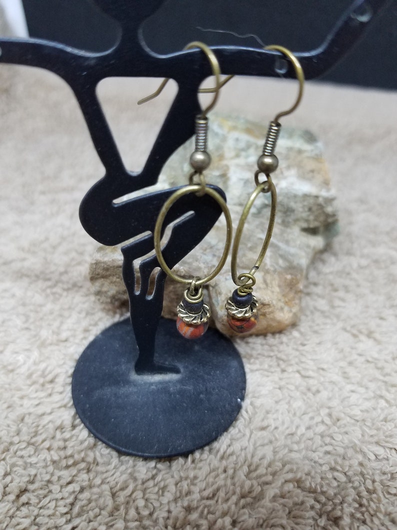 Antique Bronze Hoop Earrings Simple Earrings Bridesmaid Gift Etsy