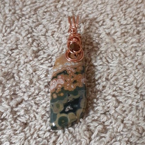 Ocean Jasper Pendant Boho Jewelry Copper Pendant Gift For Women BFF Gift Birthday Gift Thank You Gift Graduation Gift Anniversary Gift P34