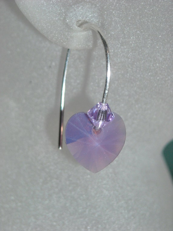 Crystal Earrings Heart Earrings Bridal Jewelry Girlfriend Gift - Etsy