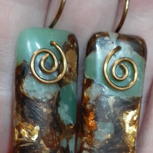 Manmade Snake Skin Jasper Earrings Boho Jewelry Antique Bronze Earrings Gift For Women BFF Gift Birthday Gift Girlfriend Gift Mom Gift E125