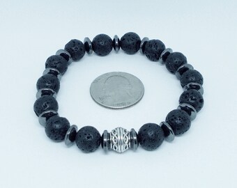 Lava Bracelet Hematite Bracelet Diffuser Bracelet Black Bracelet Boyfriend Gift Girlfriend Gift Best Friend Gift Co-Worker Gift Unisex B28