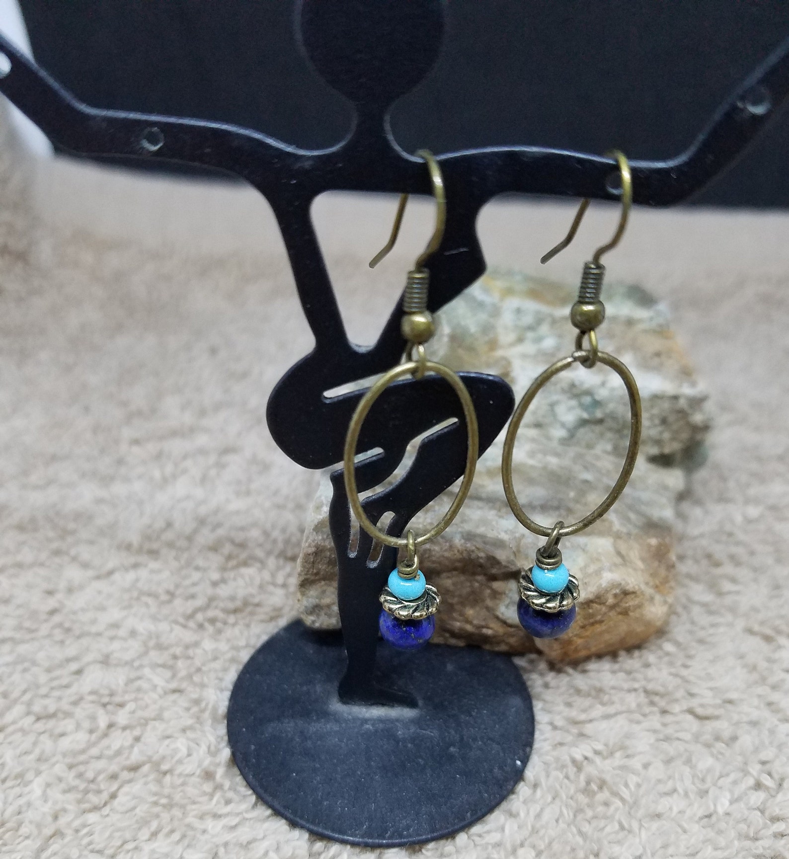 Antique Bronze Hoop Earrings Simple Earrings Bridesmaid Gift Etsy