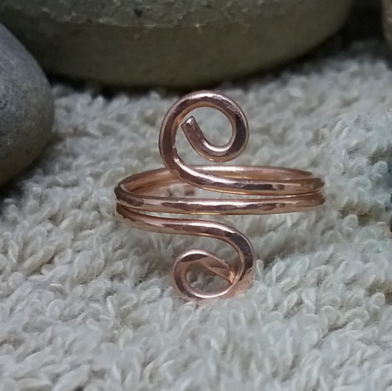 Copper Ring Spiral Ring Handmade Jewelry Boho Ring Toe Ring Midi Ring  Boyfriend Gift Girlfriend Gift Bridesmaid Gift Best Friend Gift R12B