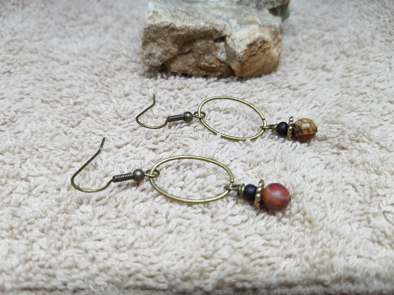 Antique Bronze Hoop Earrings Simple Earrings Bridesmaid Gift Etsy