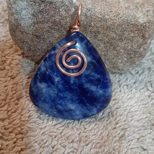 Sodalite Pendant Copper Wire Wrapped Pendant Graduation Gift BFF Gift Girlfriend Gift Bridesmaid Gift For Mom Sister Anniversary Gift P107