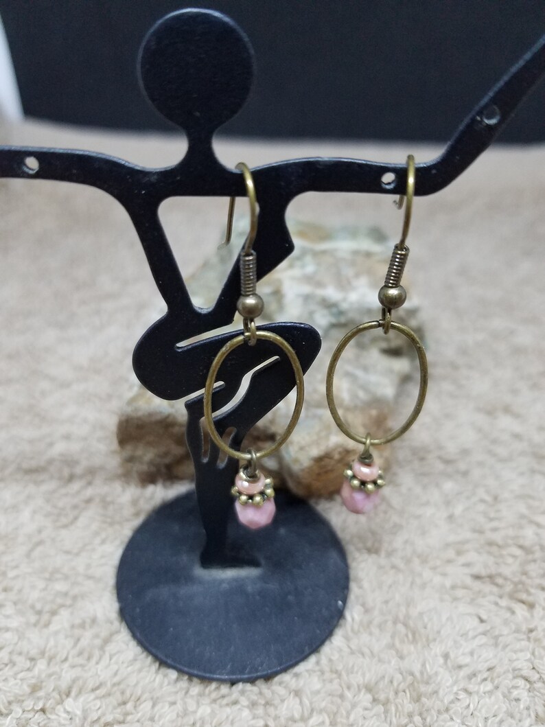 Antique Bronze Hoop Earrings Simple Earrings Bridesmaid Gift Etsy