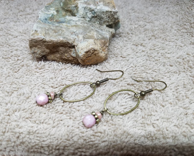 Antique Bronze Hoop Earrings Simple Earrings Bridesmaid Gift Etsy