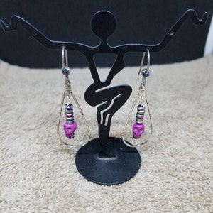 Day Of The Dead Earrings Hoop Earrings Skull Earrings Halloween Earrings Purple Skull Earrings Gift For Her Sister Gift Daughter Gift E03