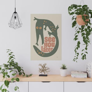 Funny Alligator Wall Art See You Later Nursery Printable Retro Kids Room Decor Animal Digital Download Poster Cute Jungle Reptile Art