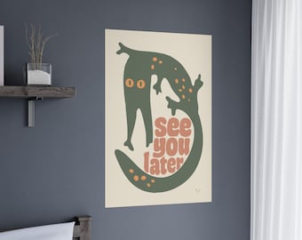 See you later aligator, cute nursery poster, funny wall art for children room, cute animal, baby alligator