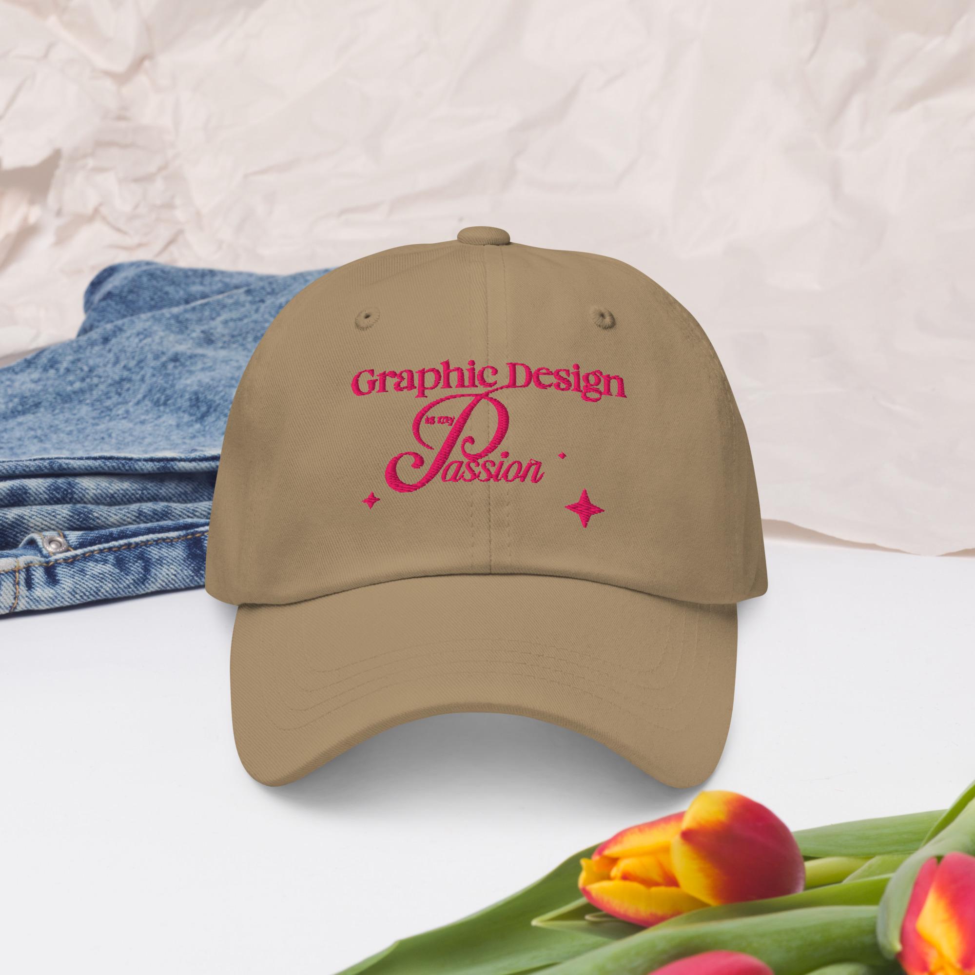 My Bon Daddy Artist Pink and Black Baseball Hat Classic Dad Hat – Pink “graphic Design is My Passion  main image 4