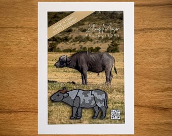 Buffalo Fridge Magnet – 3D Printed Buffalo from Original Wildlife Photograph