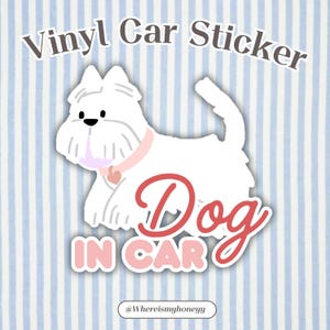 Sticker hond in auto – waterdichte bumpersticker – 6 x 8" levendige kleur – schattig en schattig autodecor – duurzame buitensticker