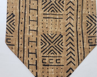 Table Runner Bohemian Brown African Art Inspired Geometric Cotton Sateen