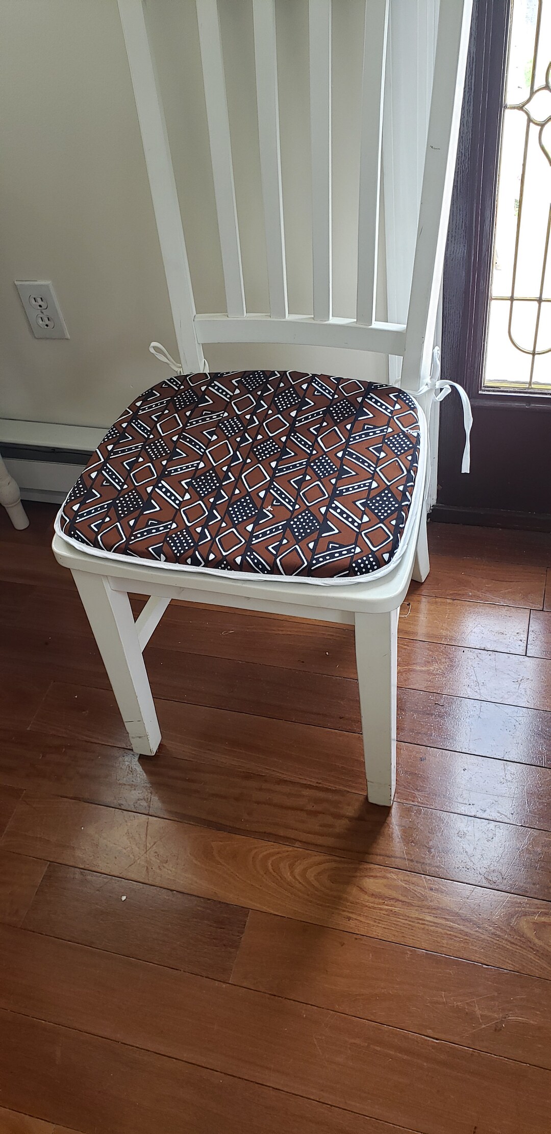 Set of 4 Flat Chair Pads African Print Seat Cushions Mud Cloth Etsy