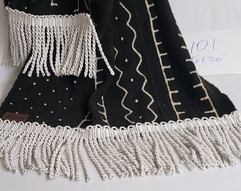 101 Authentic African Bògòlanfini Mudcloth tablerunner or throw 72" x 20" bogolan mali fabric textile handmade