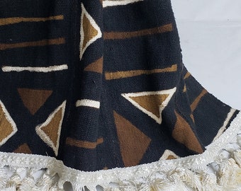 104 Authentic African Bògòlanfini Mudcloth tablerunner or throw 64" x 22" bogolan mali fabric textile handmade