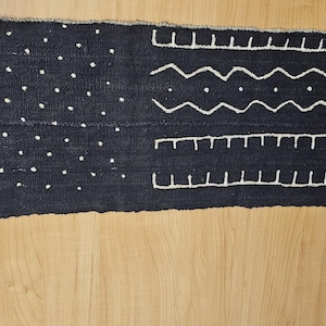 108 Authentic African Bògòlanfini Mudcloth tablerunner or throw 68&quot; x 11&quot; bogolan mali fabric textile handmade
