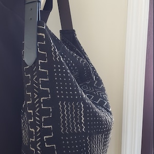 African mudcloth bogolan hobo tote bag, mud cloth handbag, shoulder bag,  handmade cloth bag,