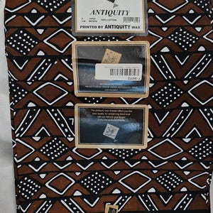 6 yds African print fabric, Ankara print fabric, Tribal print fabric, African fabric by the yard, Geo print fabric,  black, brown, white