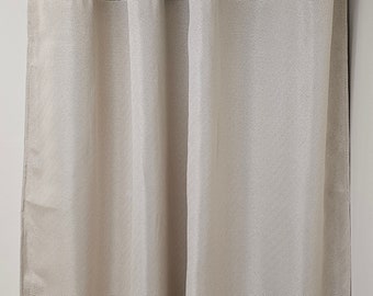 Two panels Grommet curtains 52W X 84L panels ivory blackout drapes with African print mudcloth RTS ready to ship