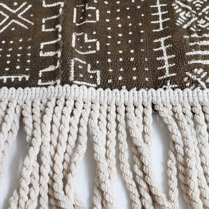 130 Authentic African Bògòlanfini Mudcloth tablerunner or throw 72&quot; x 15&quot; bogolan mali fabric textile handmade