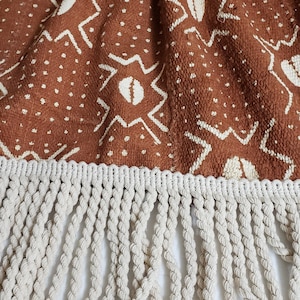 134 Authentic African Bògòlanfini Mudcloth tablerunner or throw 72&quot; x 20&quot; bogolan mali fabric textile handmade