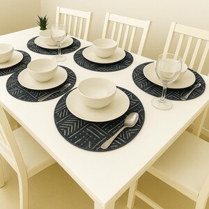 Round placemats African mud cloth Inspired  African print, Artisan, handmade
