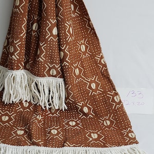 133 Authentic African Bògòlanfini Mudcloth tablerunner or throw 72&quot; x 20&quot; bogolan mali fabric textile handmade