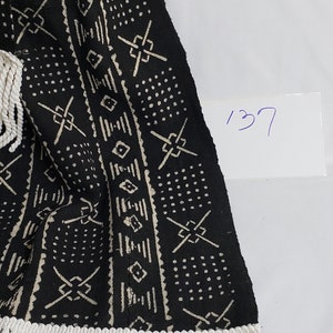 138 Authentic African Bògòlanfini Mudcloth tablerunner or throw 72&quot; x 18&quot; bogolan mali fabric textile handmade