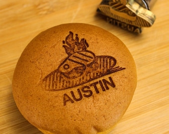 Benutzerdefinierte Brandeisen für Kuchen Personalisierte Burger Brandeisen Bügeleisen Stempel für Brot Burger Brötchen Stempel Brandeisen für Steak