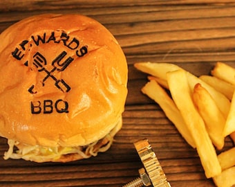Benutzerdefinierte Brandeisen für Lebensmittel Burger Brandstempel Brandeisen zum Grillen Stempel für Steak Holz Brandeisen Eisen Eisen für Obstschalen