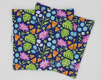 Monstera and Flowers Potholders