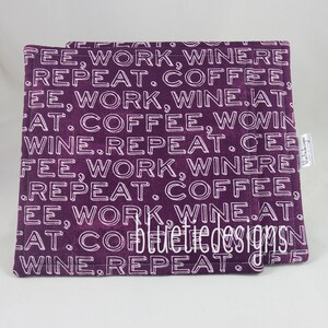 Coffee Work Wine Repeat Potholders image 1