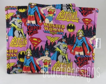 Pink or Blue Batgirl Wonder Woman Super Girl Potholders