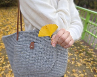 Daily Crochet Shoulder Tote Bag Pattern PDF | Includes Korean Video Tutorial