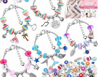 85 Pcs Charm Bracelet Making Kit, DIY Charm Bracelets Beads for Adults and Beginner Jewelry Making Kit