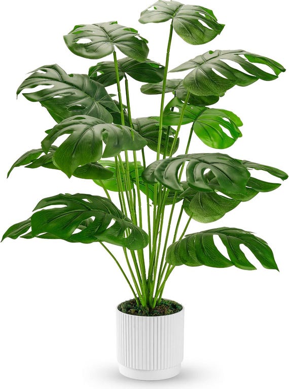 28" Fake Plants Large Artificial Monstera Faux Plants Indoor Tall for  Outdoor Floor Front Porch Decor - Etsy