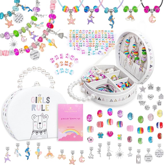Kit para hacer pulseras de cuentas de arcilla, kit para hacer joyas, kit para hacer pulseras de la amistad con cuentas de arcilla, regalo DIY para niñas - España
