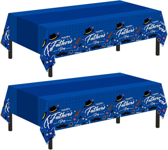Tovaglie Per Festa Del Papà 2 Pezzi | 219x137 Cm In Plastica Usa E Getta | Tema Papà Con Cravatte E Attrezzi | Impermeabile E Resistente | Decorazioni Per Compleanni E BBQ
