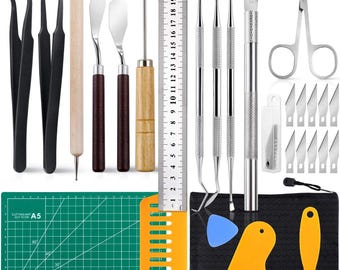 Juego de 28 piezas de herramientas de precisión para manualidades: Kit para depilar vinilo, ideal para proyectos de arte, manualidades y scrapbooking.