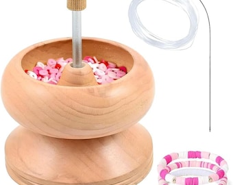 Bead Spinner Eteslot - Moulin à Perles En Bois Massif Avec Aiguilles - Idéal Pour Bijoux Et Bricolage Perles Rocaille Bead Spinner Eteslot - Moulin à Perles En Bois Massif Avec Aiguilles - Idéal Pour Bijoux Et Bricolage Perles Rocaille