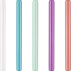 May include: Five dotting tools in various colours: white, blue, mint green, purple, and coral. Each tool has a silver metal tip with a small ball at the end. These tools are used for nail art, crafts, and other detailed work.
