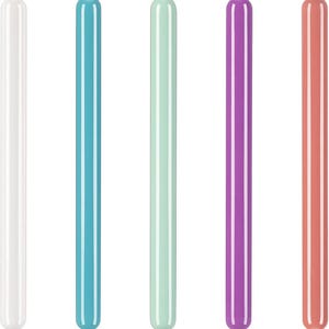 May include: Set of five double-ended nail art tools with different colored handles: white, light blue, light green, purple, and coral.